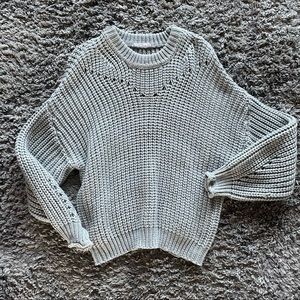 Elodie Gray Woven Knitted Sweater